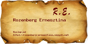 Rozenberg Ernesztina névjegykártya