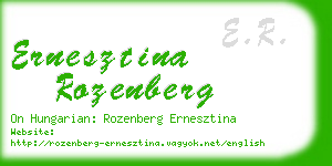 ernesztina rozenberg business card